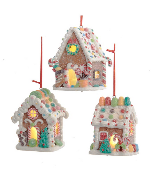 Gingerbread Led Candy House Ornament