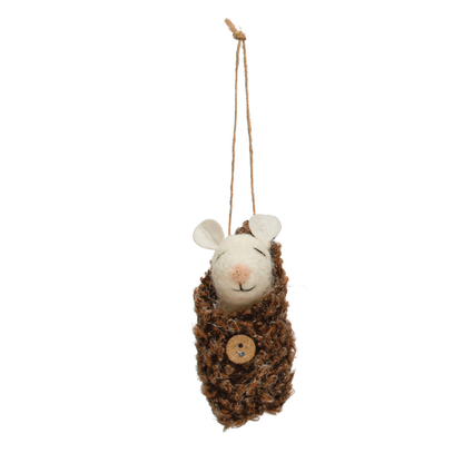 Baby Mouse in Swaddle Ornament