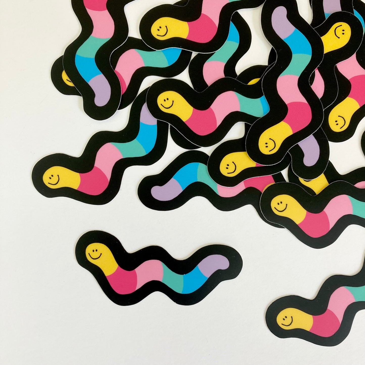 Rainbow Worm Sticker